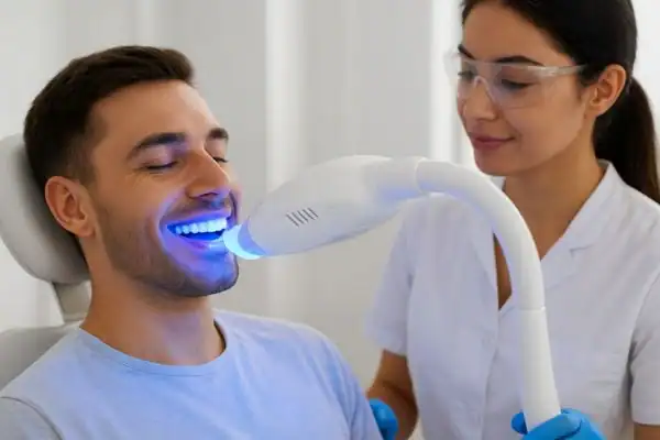 Man having Blue Light Teeth Whitening Waterlooville